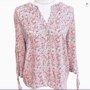 Cynthia Rowley Floral Tie-Sleeve Blouse
